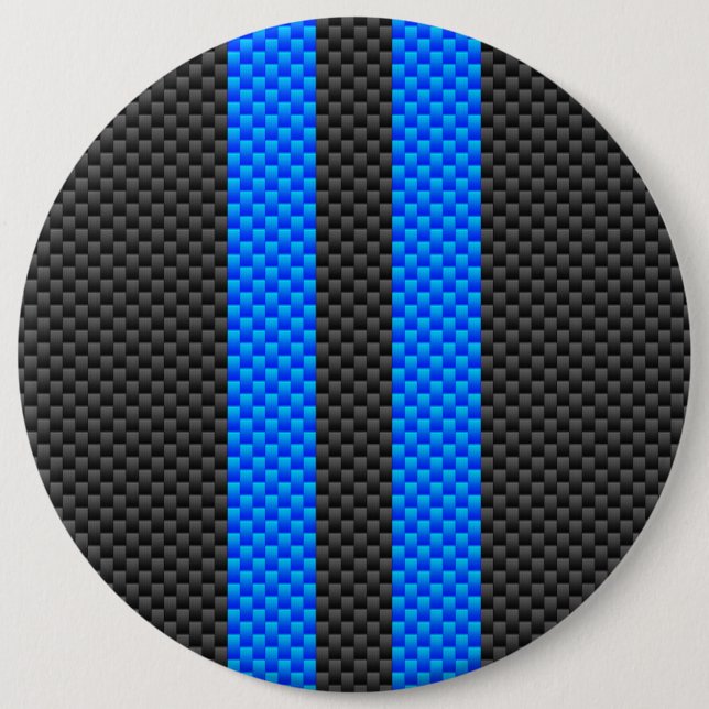 Macaron Rond 15,2 Cm Sporty Sky Blue Carbon Style Fibre Stripes de cour (Devant)
