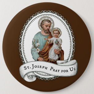 Macaron Rond 15,2 Cm St Joseph et enfant Jésus