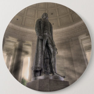 Macaron Rond 15,2 Cm Statue en bronze du mémorial Thomas Jefferson