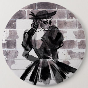 Macaron Rond 15,2 Cm "Street Muse - La mode au mur"