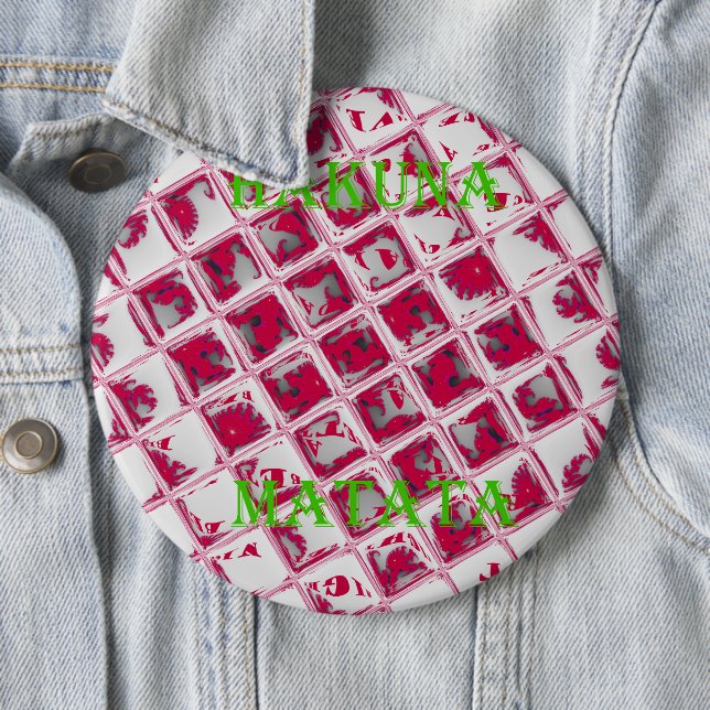 Macaron Rond 15,2 Cm Style Red Hakuna Matata (En situation)