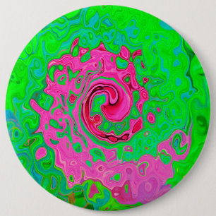 Macaron Rond 15,2 Cm Super Abstrait de lave verte et rouge