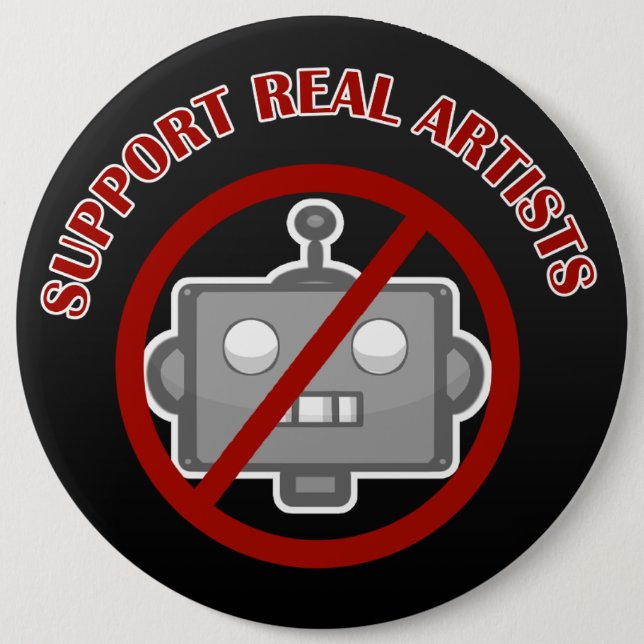 Macaron Rond 15,2 Cm "Support Real Artists!' Pin (Devant)