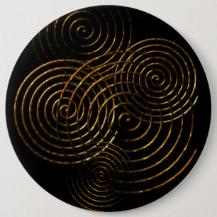 Macaron Rond 15,2 Cm Symbole celtique spiral or métallique