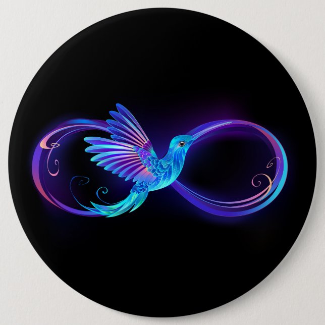 Macaron Rond 15,2 Cm Symbole de Neon Infinity par Glowing Hummingbird (Devant)