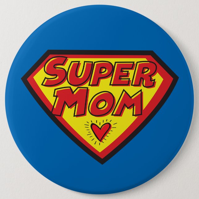Macaron Rond 15,2 Cm Symbole de Supermom - (Devant)