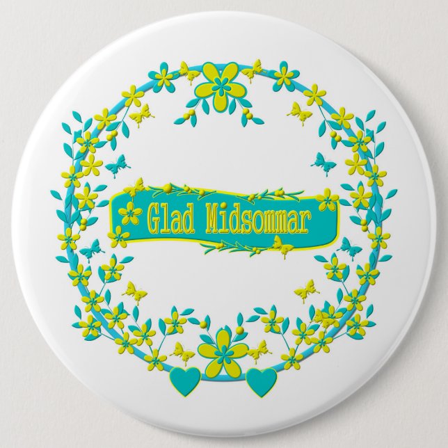 Macaron Rond 15,2 Cm Symbole du milieu de l'été (Devant)