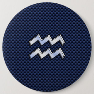 Macaron Rond 15,2 Cm Symbole du zodiaque Verseau sur fibre de carbone b