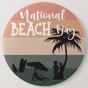 Macaron Rond 15,2 Cm Symbole national de la fête de la plage
