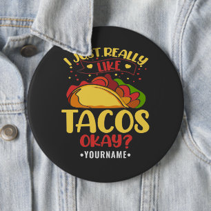 Macaron Rond 15,2 Cm Taco Funny Dit Que J'Aime Vraiment Les Tacos