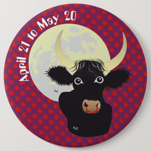 Macaron Rond 15,2 Cm Taurus April 21 to May 20 Buttons