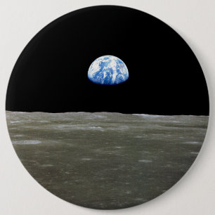 Macaron Rond 15,2 Cm Terre dans l'espace depuis la Lune