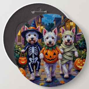 Macaron Rond 15,2 Cm Terrier Blanc de West Highland en costumes d'Hallo