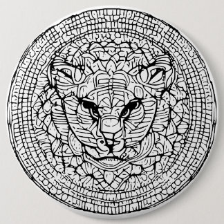 Macaron Rond 15,2 Cm Tête Abstraite de chat sauvage