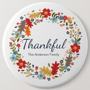 Macaron Rond 15,2 Cm Thanksgiving Thankful Fall personnalisée
