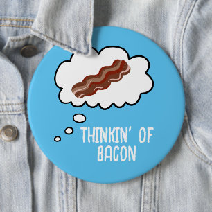 Macaron Rond 15,2 Cm Thinkin' of Bacon Funny Button