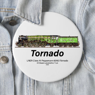 Macaron Rond 15,2 Cm Tornado Vintage Steam Train Anglais Locomotive
