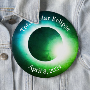 Macaron Rond 15,2 Cm Total éclipse solaire 8 avril 2024 soleil de lune