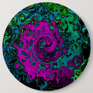 Macaron Rond 15,2 Cm Tourbillon d'art liquide groovy abstrait magenta g