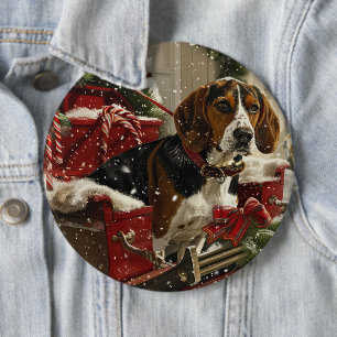 Macaron Rond 15,2 Cm Treeing Walker Coonhound Dog Christmas Festive