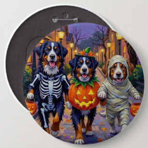Macaron Rond 15,2 Cm Trick-or-Treat de Bouviers Bernois pour Halloween