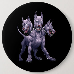 Macaron Rond 15,2 Cm Trois Cerberus Chien En Tête