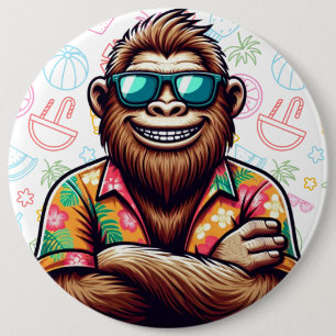 Macaron Rond 15,2 Cm Tropical/beach yeti/bigfoot