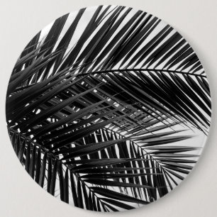 Macaron Rond 15,2 Cm Tropical Palm Leaves - Black and White Photography