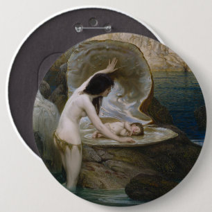 Macaron Rond 15,2 Cm Un bébé d'eau et algues Bikini Sirène nymphe