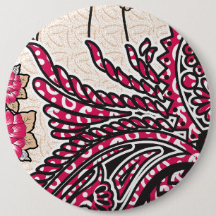 Macaron Rond 15,2 Cm Un design cachemire décoratif avec rouge vif et ép