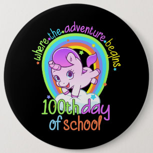 Macaron Rond 15,2 Cm Unicorn 100ème Jour De L'École Enseignant 100 Jour