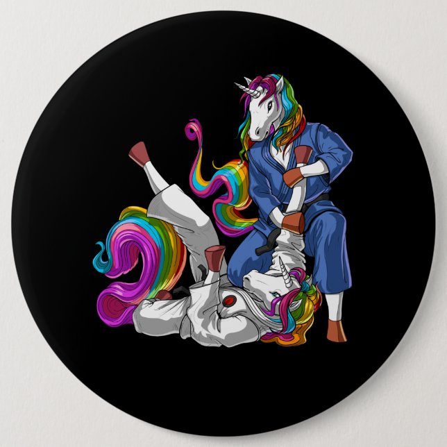 Macaron Rond 15,2 Cm Unicornes Jiu-Jitsu (Devant)