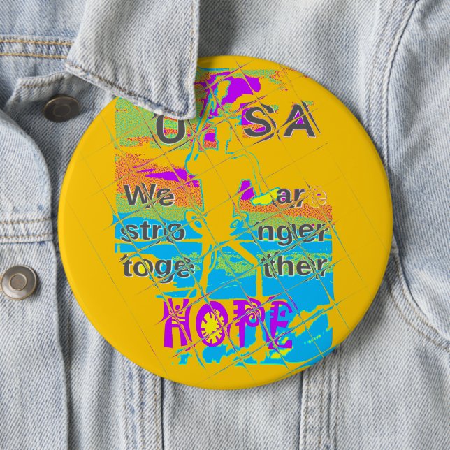 Macaron Rond 15,2 Cm USA Hope : Conception texturée colorée (En situation)