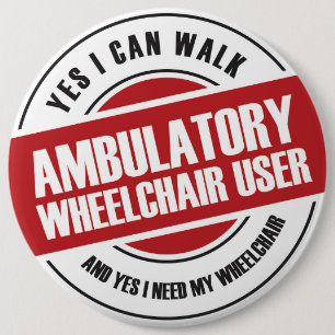 Macaron Rond 15,2 Cm Utilisateur ambulatoire en fauteuil roulant