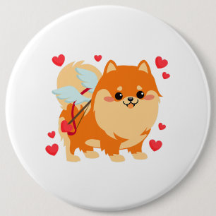 Macaron Rond 15,2 Cm Valentines Jour Chien Poméranien Chiot Garçons Fil