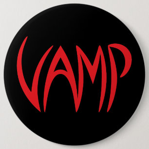 Macaron Rond 15,2 Cm Version du texte Vamp (noir/rouge)