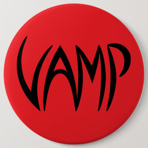 Macaron Rond 15,2 Cm Version Texte Vamp (rouge/noir)