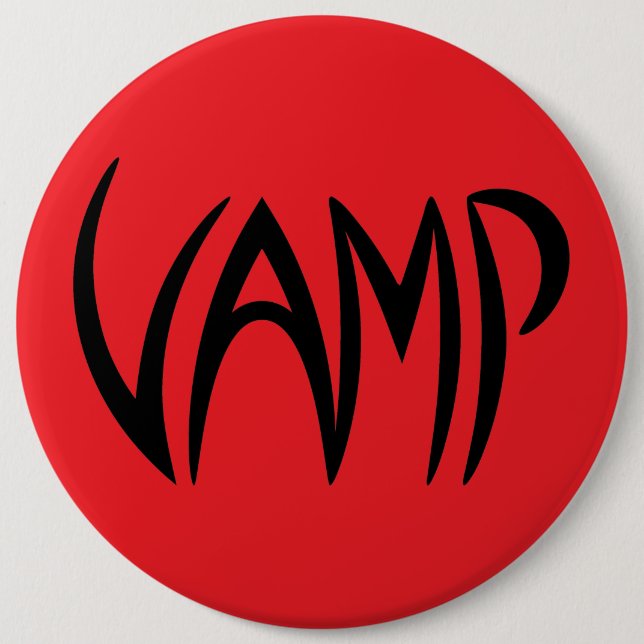 Macaron Rond 15,2 Cm Version Texte Vamp (rouge/noir) (Devant)