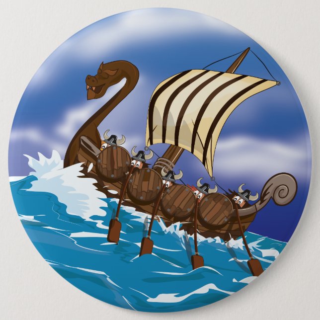 Macaron Rond 15,2 Cm Viking Ship (Devant)