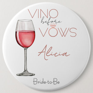 Macaron Rond 15,2 Cm Vino Before Vows Enterrement de Vie de Jeune Fille