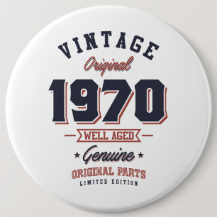Macaron Rond 15,2 Cm Vintage 1970 Né en 1970 Retro Anniversaire Cadeau