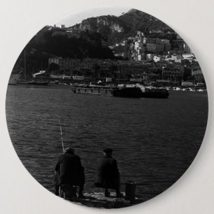 Macaron Rond 15,2 Cm Vintage Monaco Principauté de pêcheurs port 1970