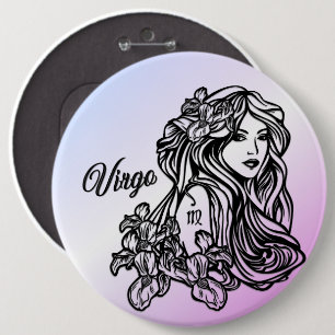 Macaron Rond 15,2 Cm Virgo La Vierge Zodiac Purple