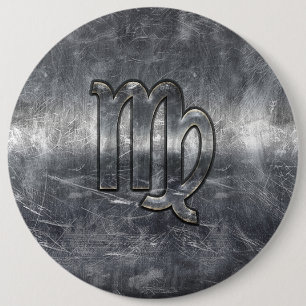 Macaron Rond 15,2 Cm Virgo Zodiac Sign Grunge Distressed Style