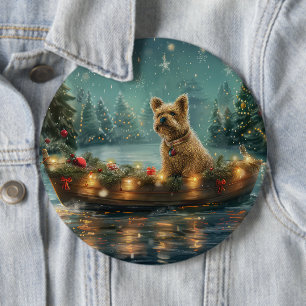 Macaron Rond 15,2 Cm Voyage de fête de Noël du Cairn Terrier