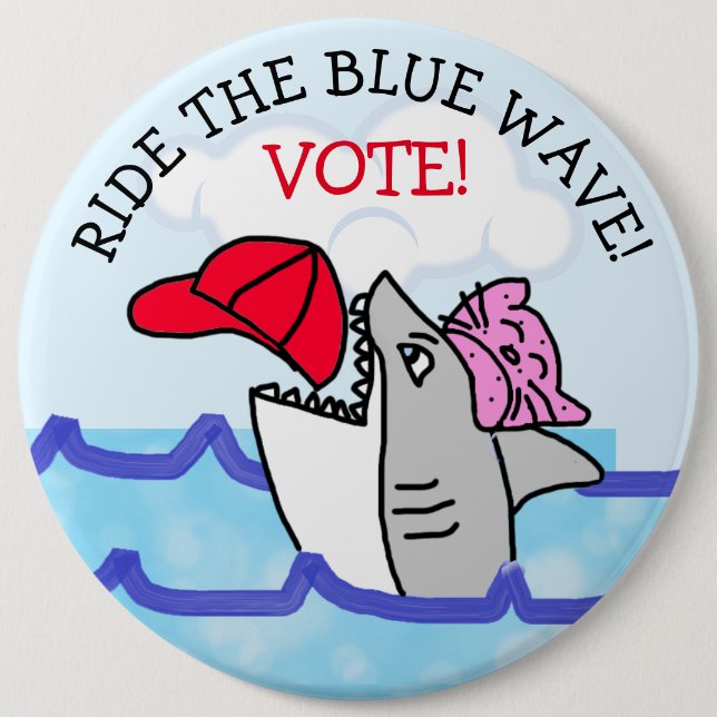 Macaron Rond 15,2 Cm Voyez le Blue Way Pro Democrat Anti Trump (Devant)
