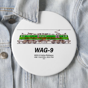 Macaron Rond 15,2 Cm WAG-9 Locomotive. Train de marchandises des chemin