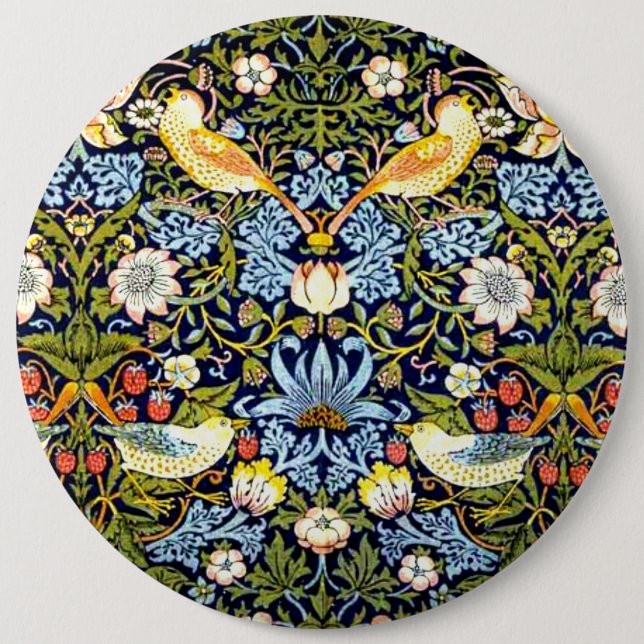 Macaron Rond 15,2 Cm William Morris, Strawberry Thief, (Devant)