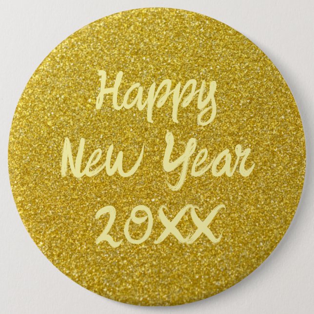 Macaron Rond 15,2 Cm Yellow Happy New Year (Devant)