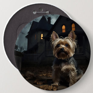 Macaron Rond 15,2 Cm Yorkshire Terrier Halloween effrayant